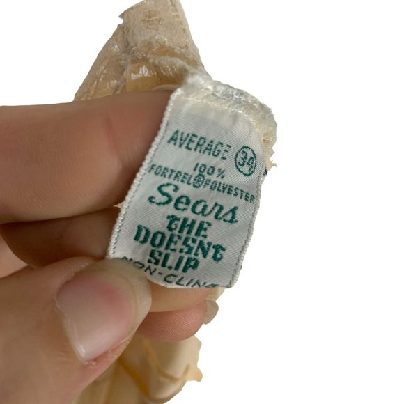 Vintage 50s Sears The Doesnt Slip Cream Fortrel Polyester Slip Medium - Picture 5 of 12